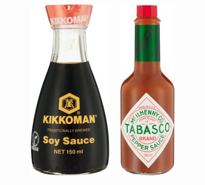 Kokoman Soy Sauce and Tabasco